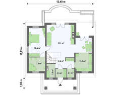 Проект дома с  мансардой площадью 185 m²