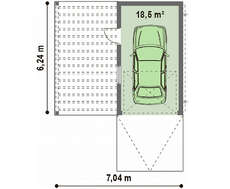 Проект гаража на одну машину с уютной террасой