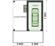 Проект гаража на одну машину с зоной барбекю