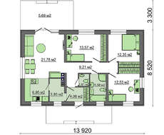 Стильный загородный дом на один этаж в классическом стиле