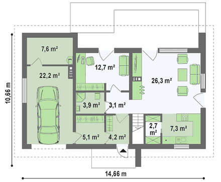 Проект дома с просторной мансардой в европейском стиле