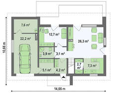 Проект дома с просторной мансардой в европейском стиле
