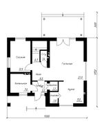 Проект 1,5-этажного коттеджа с дополнительной спальней на первом этаже