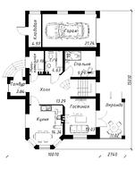 Проект загородного коттеджа с гаражом