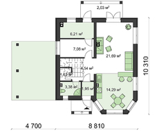 Дачный коттедж с мансардой