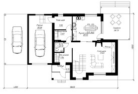 Проект двухэтажного дома с бильярдной в мансарде