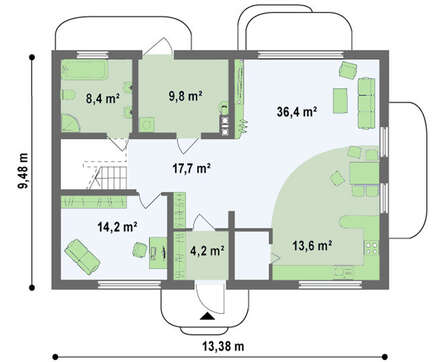 Проект мансардного дома площадью 204 кв.м.