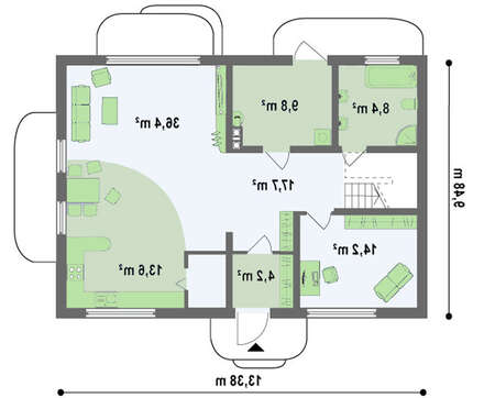 Проект мансардного дома площадью 204 кв.м.