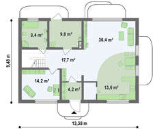 Проект мансардного дома площадью 204 кв.м.
