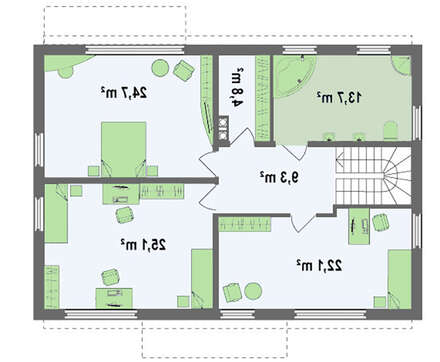 Проект мансардного дома площадью 204 кв.м.