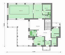 Оригинальный проект небольшого особняка с бассейном