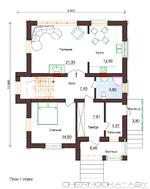 Архитектурный проект двухэтажного дома с оригинальным фасадом