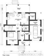 Архитектурный проект двухэтажного дома с красной крышей