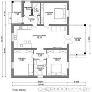 Проект деревенского небольшого дома без гаража