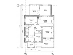 Архитектурный проект двухэтажного дома с террасой площадью 200 m²