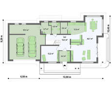 Проект двухэтажного коттеджа с гаражом и тренажерным залом