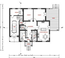 Архитектурный проект загородного особняка с террасой