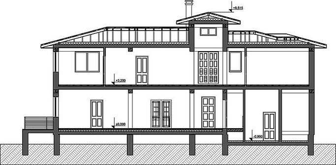 Архитектурный проект двухэтажного современного дома для отдыха Архитектурный проект двухэтажного современного дома для отдыха
