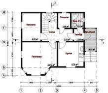 Архитектурный проект двухэтажного небольшого дома 100 m²