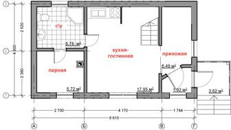 Проект бани совмещённый с гостевым домиком