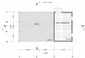Проект деревянного навеса с хозяйственным помещением