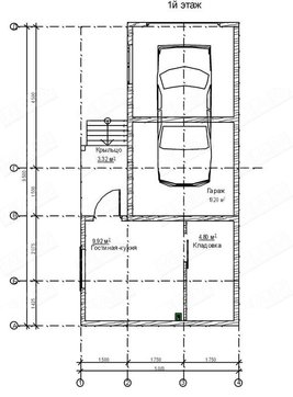 Архитектурный проект гаража со сторожкой