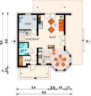 Проект красивой загородной усадьбы с площадью 120 m²