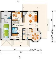 Просторный коттедж в два этажа с угловым эркером