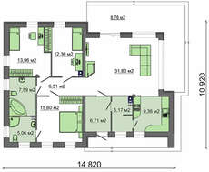 Проект современного коттеджа площадью 122 кв.м.