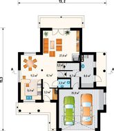 Коттедж с шестью комнатами с гаражом на 2 машины