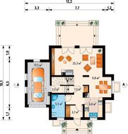 Архитектурный проект усадьбы 200 m² с гаражом на 1 авто