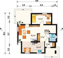 Современный коттедж на два этажа, площадью 110 м2