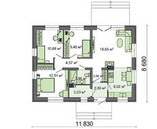 Небольшой дом на четыре жилые комнаты