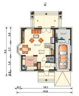 Компактный домик со встроенным гаражом