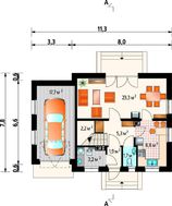Небольшой загородный коттедж площадью 110 m²