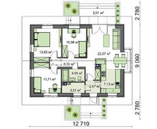 Небольшое строение на четыре спальни