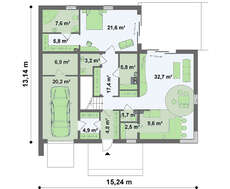 Проект большого особняка в стиле модерн
