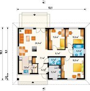 Одноэтажный дом площадью 100 квадратов