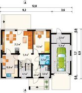 Красивый загородный особняк с мансардой с площадью 120 m²