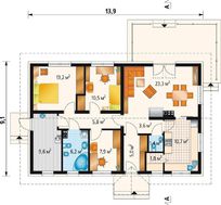 Стильное одноэтажное строение с кабинетом