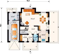 Современный двухэтажный особняк с колоннами