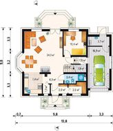 Большой загородный коттедж с элегантным эркером и балконами