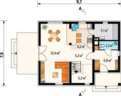 Лучистое строение на два этажа