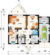 Масштабный загородный дом с гаражом и большим балконом-террасой