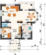 Интересный дом с эркером и верандами