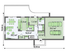 Проект современного двухэтажного дома площадью 195 кв.м.