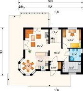 Архитектурный проект современного дома с открытой деревянной террасой