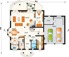 Большая загородная вилла с семью комнатами и просторной кухней