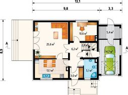 Стильный загородный дом с острой крышей площадью 230 m²