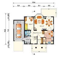 Красивый загородный коттедж с панорамными окнами и выходом в сад